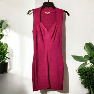 Issue NY Womens S Mini Bandage Bodycon Dress Fuschia Sleeveless Stretch